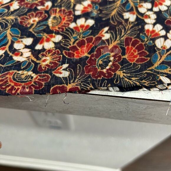 Dress Barn Women's Shimmer Floral Button Up Multicolor Long Sleeve Top 2X - Picture 12 of 15